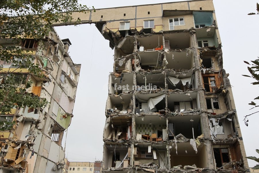 A nine-story apartment building damaged as a result of a Russian drone strike overnight on November 7-8, 2025, Dnipro, Ukraine, on October 13, 2026. A Russian attack drone hit the first entrance section of the building at 46 Heroiv Avenue that night. The attack killed three people and injured 13…