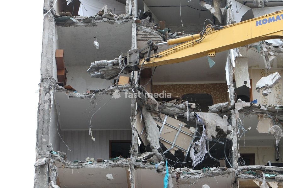 An excavator works during the dismantling of a section of a nine-story residential building damaged in a Russian drone attack overnight on November 7-8, 2025, in Dnipro, Ukraine, on October 13, 2026. Overnight on November 7-8, 2025, a Russian attack drone struck the first section of the nine-story…