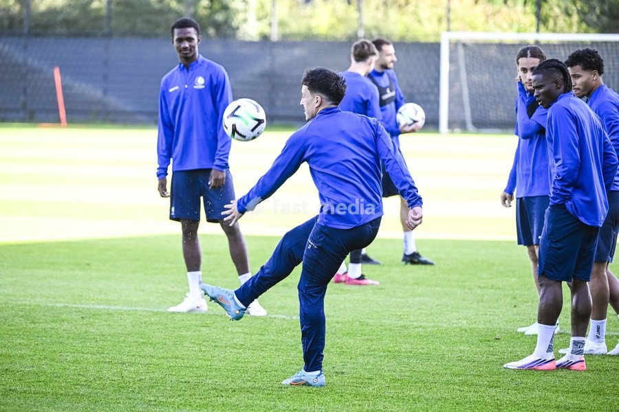 Gent's Abdelkahar Kadri pictured in action during a training session of Belgian soccer team KAA Gent, Wednesday 14 October 2026 in Gent. The team is preparing for the opening match of the UEFA Conference League league phase against Danish Aarhus GF tomorrow