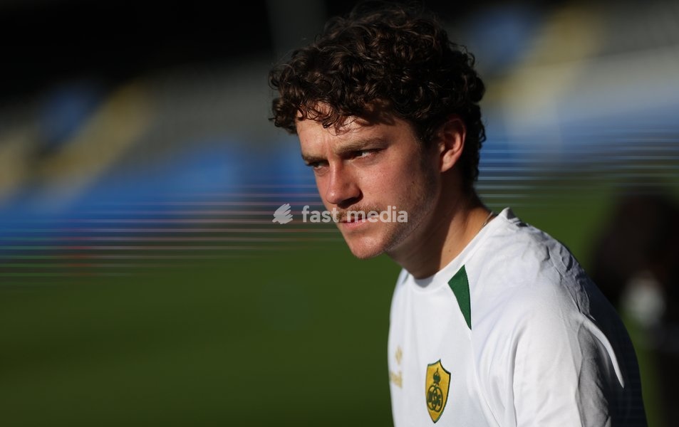 Union’s Denzel De Roeve pictured during a training session of Belgian soccer team Royale Union Saint-Gilloise, Wednesday 14 October 2026 in Leuven. The team is preparing for the 2nd match of the UEFA Europa League league phase against Spanish Real Sociedad tomorrow