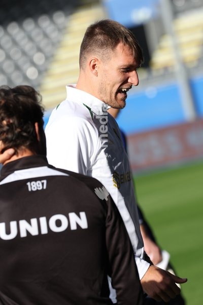 Union’s Nikki Havenaar pictured during a training session of Belgian soccer team Royale Union Saint-Gilloise, Wednesday 14 October 2026 in Leuven. The team is preparing for the 2nd match of the UEFA Europa League league phase against Spanish Real Sociedad tomorrow