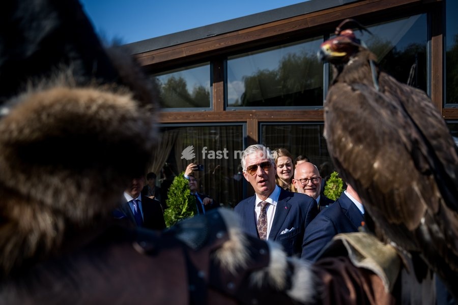 King Philippe - Filip of Belgium pictured during a Traditional Cultural Performance and lunch at the Haragun Country Resort the official state visit of the Belgian King and Queen to Kazakhstan, on Wednesday 14 October 2026. The first State Visit of Belgium's royal couple in central Asia from 11 to…