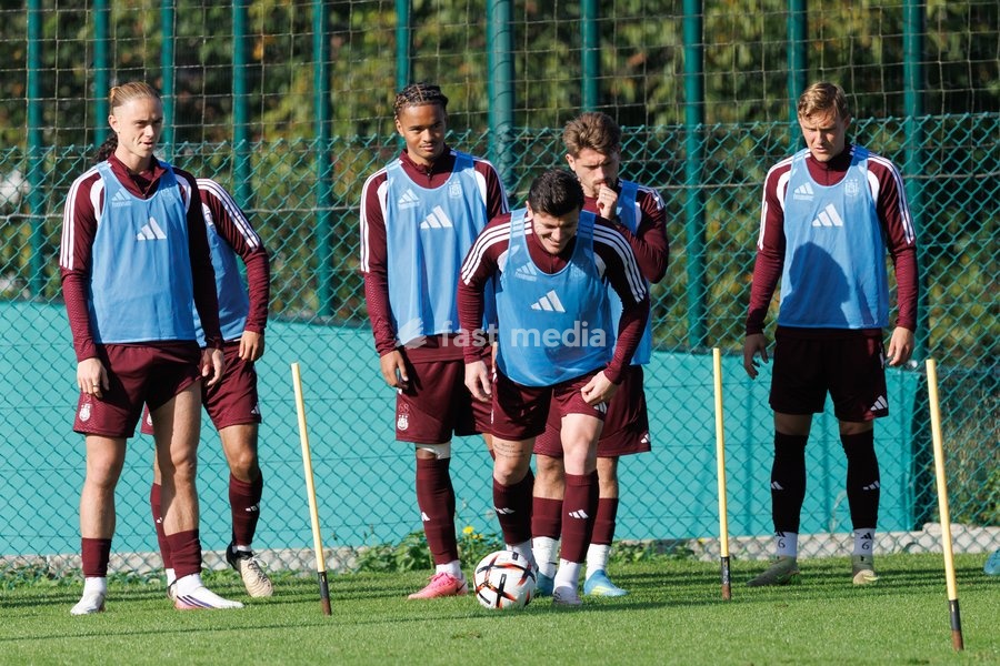 Anderlecht's Giulian Biancone pictured in action during a training session of Belgian soccer team RSC Anderlecht, Wednesday 14 October 2026 in Brussels. The team is preparing for the second match of the UEFA Europa League league phase against Croatian GNK Dinamo Zagreb tomorrow