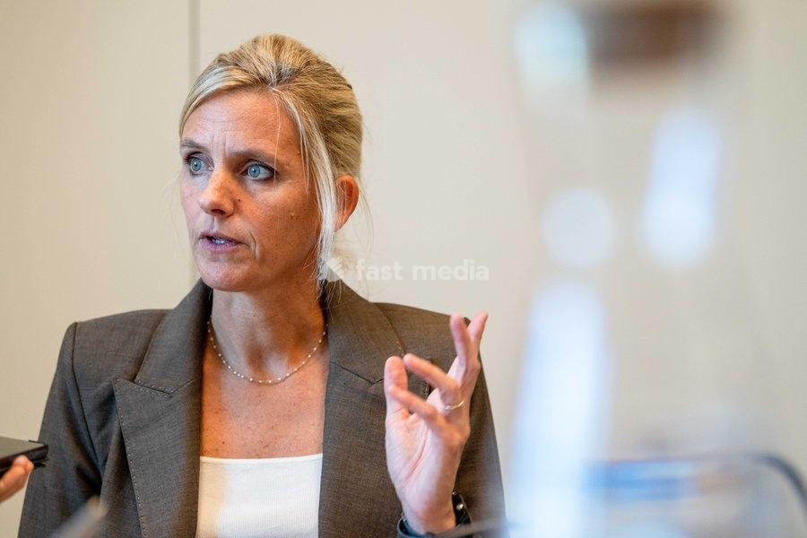 GSK Communication Director Elisabeth Van Damme is pictured as a GSK Belgium extraordinary works council is taking place in GSK Vaccine site in Wavre, on Wednesday 14 October 2026. The British pharmaceutical company GSK is one of the major employers in Wallonia, with sites in Wavre and Rixensart in…