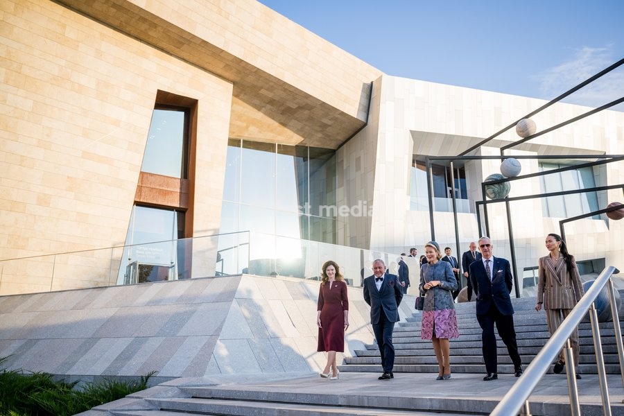 King Philippe - Filip of Belgium and Queen Mathilde of Belgium pictured during a visit of the Almaty Museum of Arts the official state visit of the Belgian King and Queen to Kazakhstan, on Wednesday 14 October 2026. The first State Visit of Belgium's royal couple in central Asia from 11 to 14…