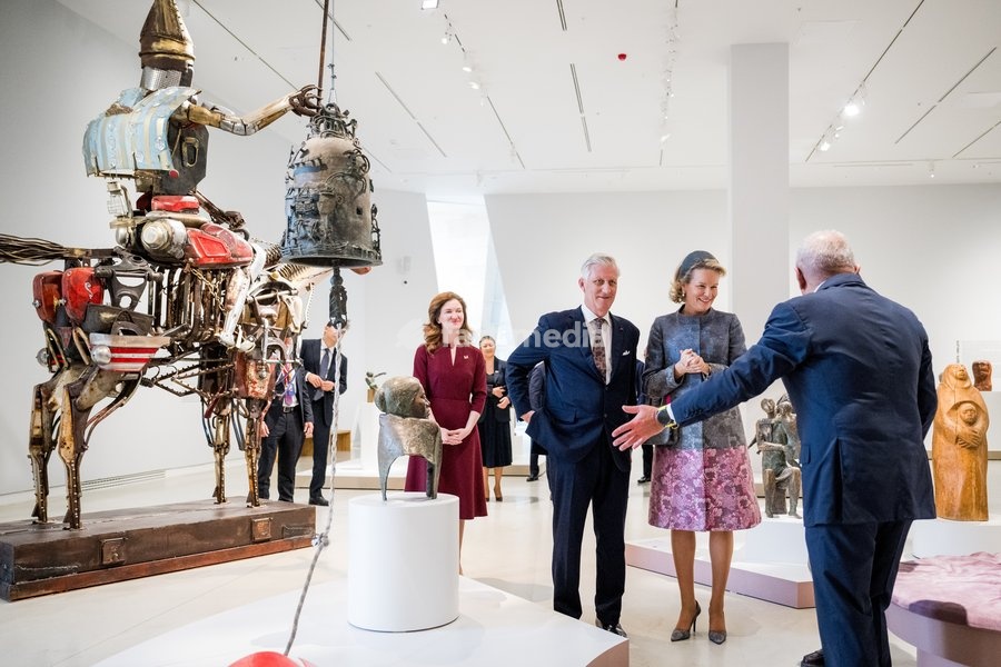 Queen Mathilde of Belgium and King Philippe - Filip of Belgium pictured during a visit of the Almaty Museum of Arts the official state visit of the Belgian King and Queen to Kazakhstan, on Wednesday 14 October 2026. The first State Visit of Belgium's royal couple in central Asia from 11 to 14…