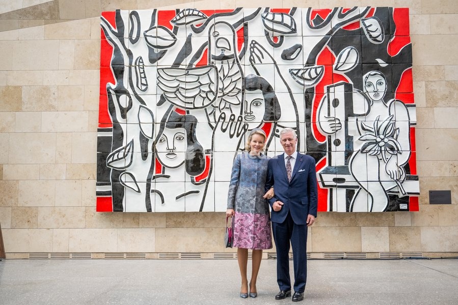 Queen Mathilde of Belgium and King Philippe - Filip of Belgium pictured during a visit of the Almaty Museum of Arts the official state visit of the Belgian King and Queen to Kazakhstan, on Wednesday 14 October 2026. The first State Visit of Belgium's royal couple in central Asia from 11 to 14…