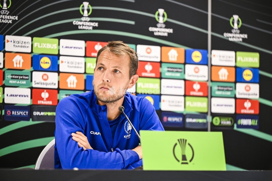 Gent's goalkeeper Davy Roef pictured during a press conference of Belgian soccer team KAA Gent, Wednesday 14 October 2026 in Gent. The team is preparing for the opening match of the UEFA Conference League league phase against Danish Aarhus GF tomorrow