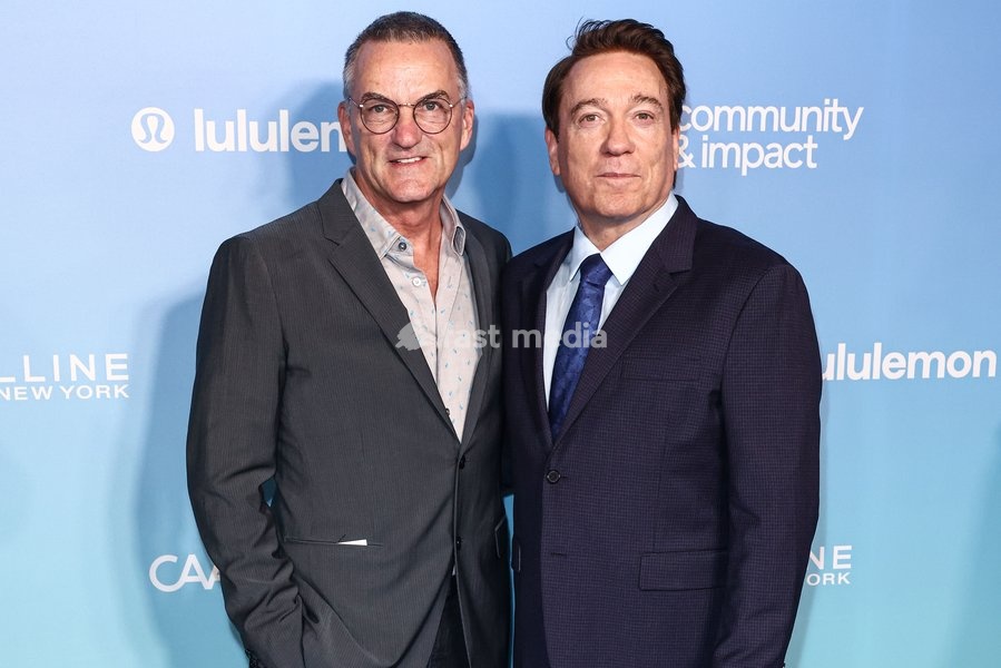 BEVERLY HILLS, LOS ANGELES, CALIFORNIA, USA - OCTOBER 13: Stephen Huvane and brother Kevin Huvane arrive at The National Alliance On Mental Illness' (NAMI) 'This Is Crazy!' Benefit Performance held at The Wallis Annenberg Center for the Performing Arts on October 13, 2026 in Beverly Hills, Los…