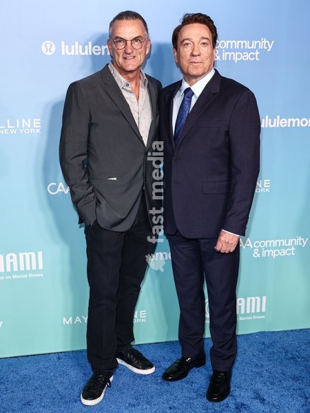 BEVERLY HILLS, LOS ANGELES, CALIFORNIA, USA - OCTOBER 13: Stephen Huvane and brother Kevin Huvane arrive at The National Alliance On Mental Illness' (NAMI) 'This Is Crazy!' Benefit Performance held at The Wallis Annenberg Center for the Performing Arts on October 13, 2026 in Beverly Hills, Los…