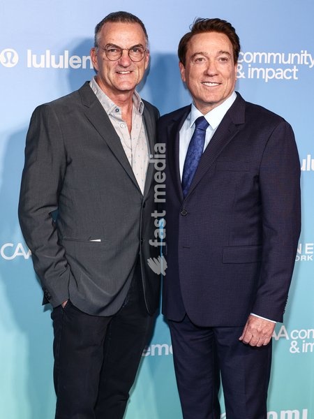 BEVERLY HILLS, LOS ANGELES, CALIFORNIA, USA - OCTOBER 13: Stephen Huvane and brother Kevin Huvane arrive at The National Alliance On Mental Illness' (NAMI) 'This Is Crazy!' Benefit Performance held at The Wallis Annenberg Center for the Performing Arts on October 13, 2026 in Beverly Hills, Los…