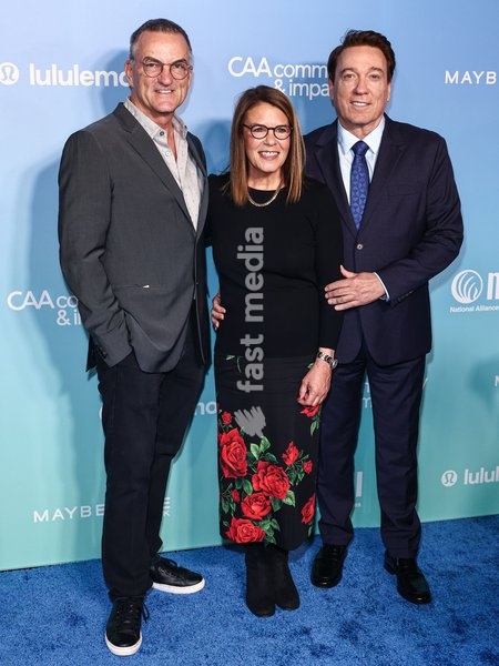 BEVERLY HILLS, LOS ANGELES, CALIFORNIA, USA - OCTOBER 13: Stephen Huvane, Ruth-Ann Huvane and Kevin Huvane arrive at The National Alliance On Mental Illness' (NAMI) 'This Is Crazy!' Benefit Performance held at The Wallis Annenberg Center for the Performing Arts on October 13, 2026 in Beverly Hills,…