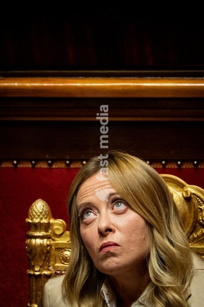 Speech by Italian Prime Minister Giorgia Meloni to the Italian Senate at Palazzo Madama in Rome, Italy, on 14 October 2026.