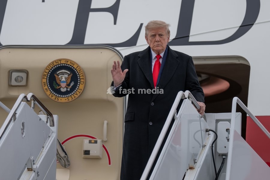 President Donald J. Trump disembarks Air Force One at Joint Base Elmendorf-Richardson in Anchorage, Alaska, Tuesday, October 13, 2026