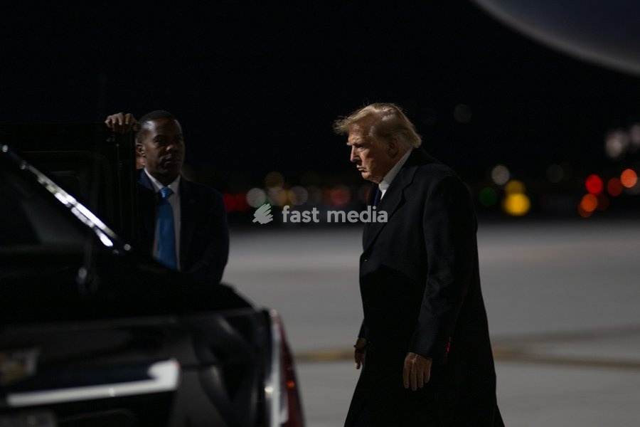 Trump departs Harry Reid International Airport in Las Vegas, Nevada