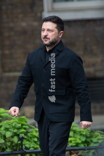 Volodymyr Zelenskyy - President of Ukraine arrives for a bilateral meeting with British Prime Minister Andy Burnham in Downing Street, London, England, UK on Wednesday 14 October, 2026