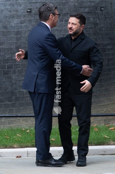 Volodymyr Zelenskyy - President of Ukraine arrives for a bilateral meeting with British Prime Minister Andy Burnham in Downing Street, London, England, UK on Wednesday 14 October, 2026