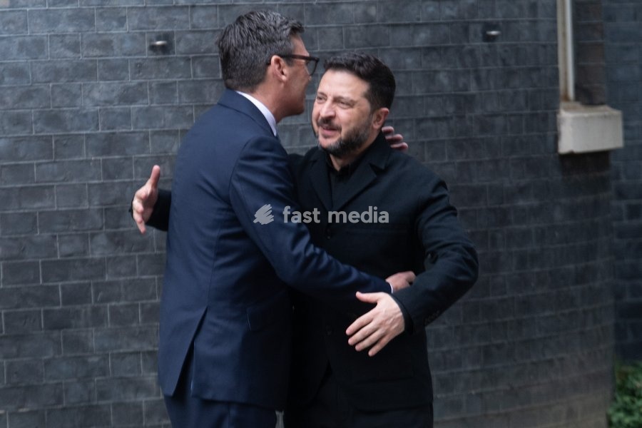 Volodymyr Zelenskyy - President of Ukraine arrives for a bilateral meeting with British Prime Minister Andy Burnham in Downing Street, London, England, UK on Wednesday 14 October, 2026