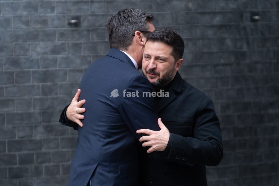 Volodymyr Zelenskyy - President of Ukraine arrives for a bilateral meeting with British Prime Minister Andy Burnham in Downing Street, London, England, UK on Wednesday 14 October, 2026