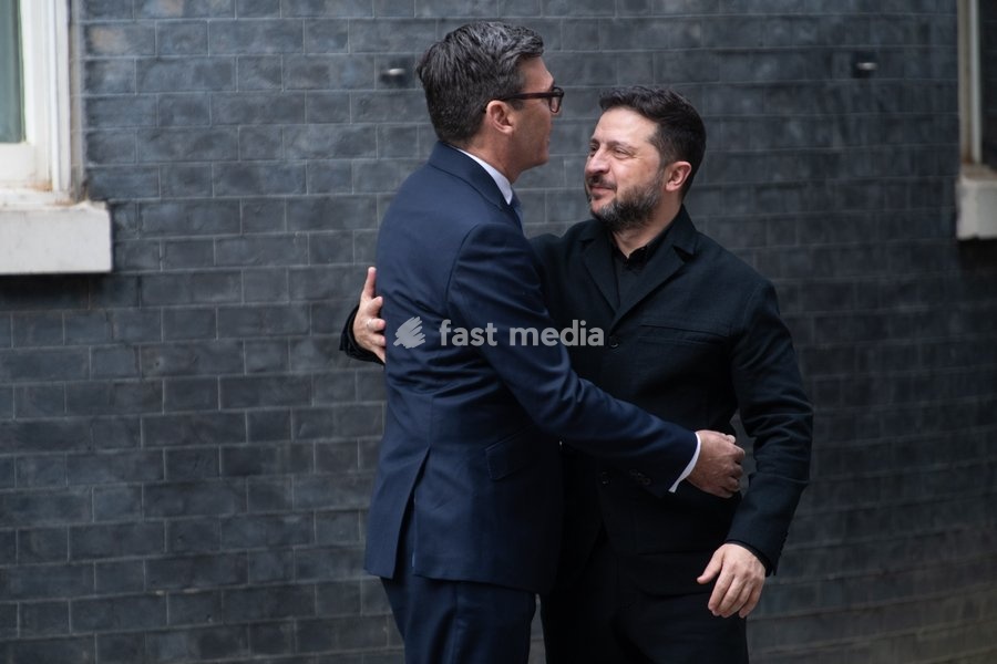 Volodymyr Zelenskyy - President of Ukraine arrives for a bilateral meeting with British Prime Minister Andy Burnham in Downing Street, London, England, UK on Wednesday 14 October, 2026