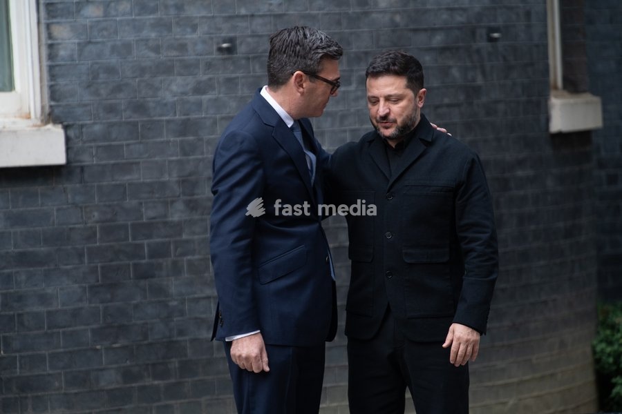 Volodymyr Zelenskyy - President of Ukraine arrives for a bilateral meeting with British Prime Minister Andy Burnham in Downing Street, London, England, UK on Wednesday 14 October, 2026