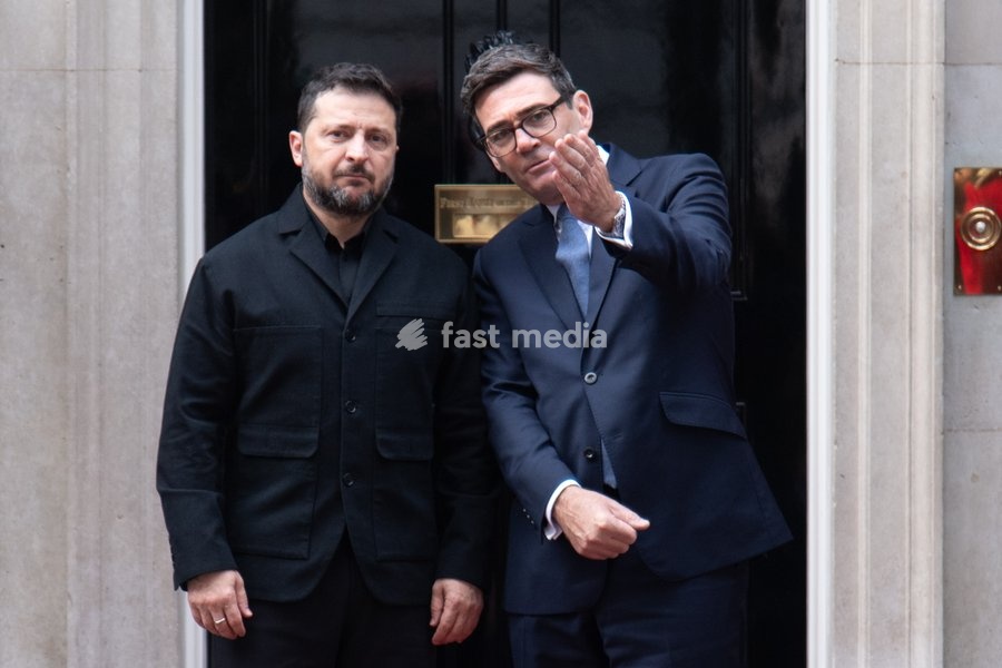 Volodymyr Zelenskyy - President of Ukraine arrives for a bilateral meeting with British Prime Minister Andy Burnham in Downing Street, London, England, UK on Wednesday 14 October, 2026