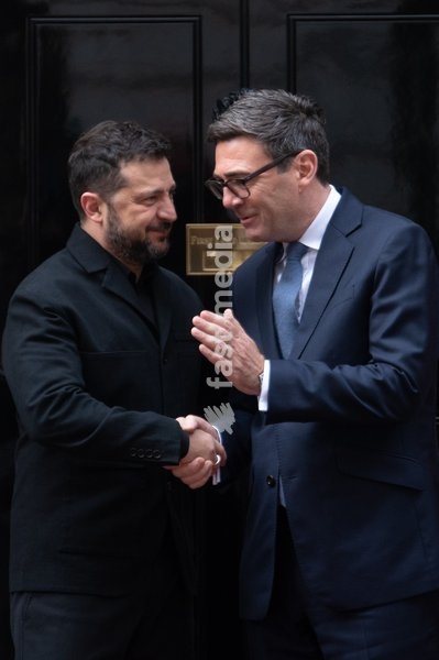 Volodymyr Zelenskyy - President of Ukraine arrives for a bilateral meeting with British Prime Minister Andy Burnham in Downing Street, London, England, UK on Wednesday 14 October, 2026