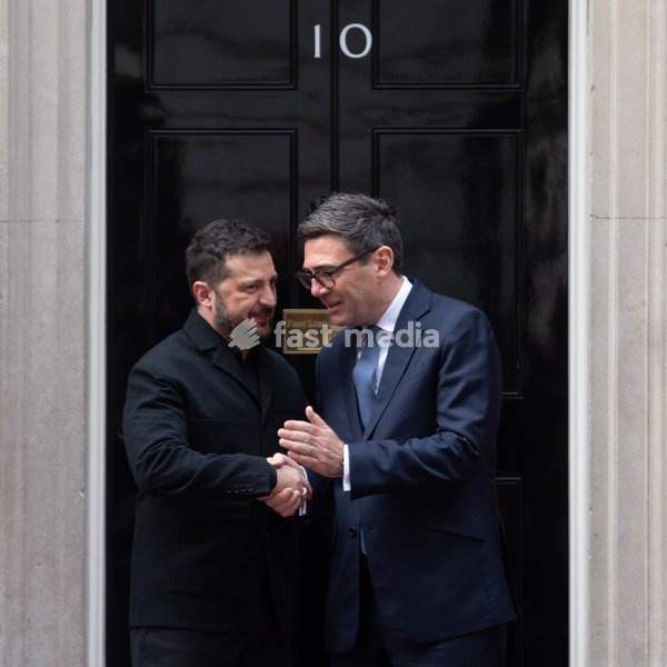 Volodymyr Zelenskyy - President of Ukraine arrives for a bilateral meeting with British Prime Minister Andy Burnham in Downing Street, London, England, UK on Wednesday 14 October, 2026