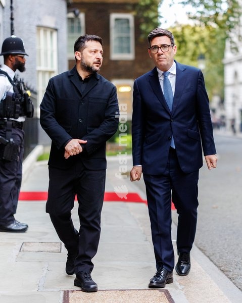 14/10/2026. London, United Kingdom. Prime Minister Andy Burnham hosts Volodymyr Zelenskyy, President of Ukraine in 10 Downing Street