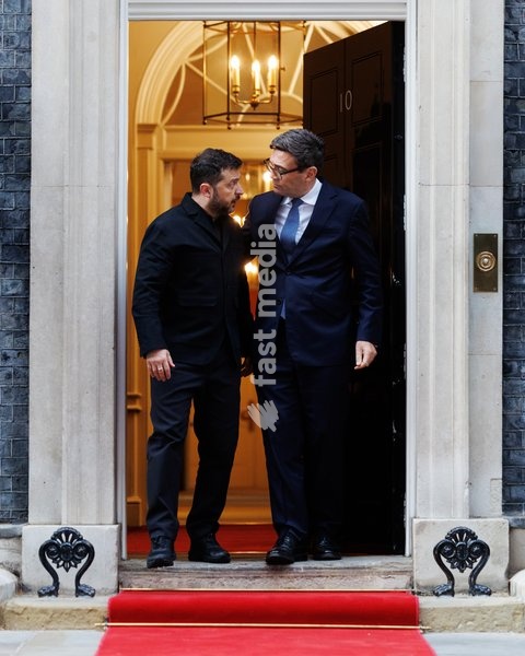 14/10/2026. London, United Kingdom. Prime Minister Andy Burnham hosts Volodymyr Zelenskyy, President of Ukraine in 10 Downing Street