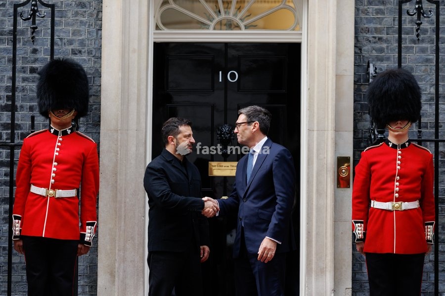 14/10/2026. London, United Kingdom. Prime Minister Andy Burnham hosts Volodymyr Zelenskyy, President of Ukraine in 10 Downing Street