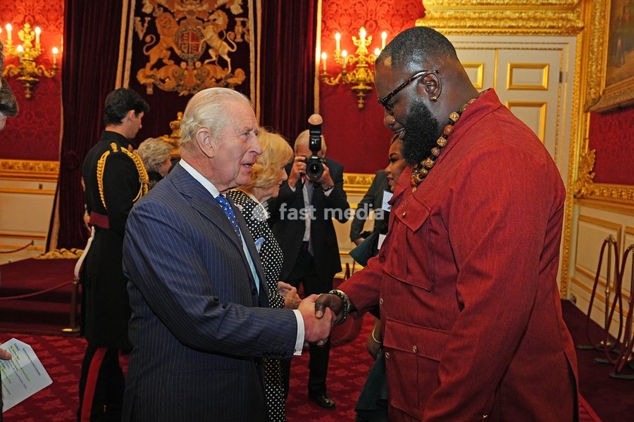 King Charles III speaking to Khan Cordice, during a reception at St. James's Palace in London, to celebrate the Commonwealth Diaspora, ahead of the Commonwealth Heads of Government Meeting in Antigua and Barbuda. Picture date: Wednesday October 14, 2026