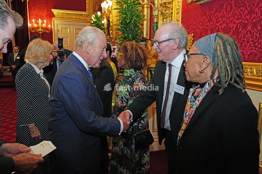 King Charles III speaking to Peter Davison, during a reception at St. James's Palace in London, to celebrate the Commonwealth Diaspora, ahead of the Commonwealth Heads of Government Meeting in Antigua and Barbuda. Picture date: Wednesday October 14, 2026