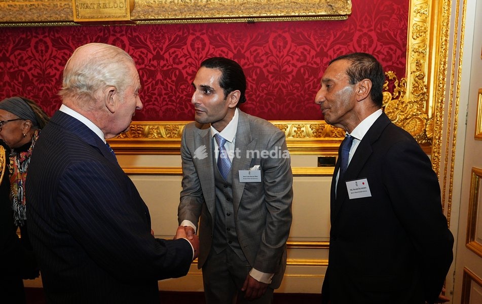 King Charles III speaking to Peter Davison, during a reception at St. James's Palace in London, to celebrate the Commonwealth Diaspora, ahead of the Commonwealth Heads of Government Meeting in Antigua and Barbuda. Picture date: Wednesday October 14, 2026