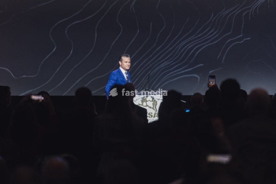 WASHINGTON, DC, OCTOBER 14: Secretary of War Pete Hegseth, Secretary of the Air Force Troy E. Meink, Acting Secretary of the Army Adam R. Telle, Acting Secretary of the Navy Hung Cao and Assistant Secretary of War for Special Operations and Low Intensity Conflict Derrick M. Anderson take part in…