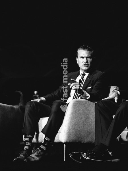 WASHINGTON, DC, OCTOBER 14: Secretary of War Pete Hegseth, Secretary of the Air Force Troy E. Meink, Acting Secretary of the Army Adam R. Telle, Acting Secretary of the Navy Hung Cao and Assistant Secretary of War for Special Operations and Low Intensity Conflict Derrick M. Anderson take part in…
