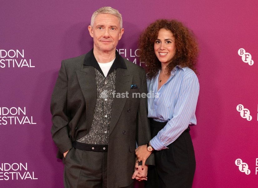 Martin Freeman and Rachel Benaissa attends "A Long Winter" Gala during the BFI London Film Festival, at the Royal Festival Hall in London, England. UK. Wednesday 14th October 2026