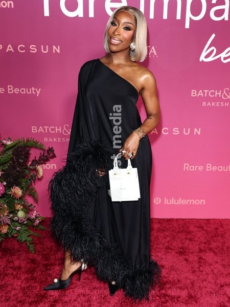 HOLLYWOOD, LOS ANGELES, CALIFORNIA, USA - OCTOBER 14: Jackie Aina arrives at the 4th Annual Rare Impact Fund Benefit 2026: A Night of Radiance and Reflection - Selena Gomez Hosts the Fourth Annual Rare Impact Fund Benefit Supporting Youth Mental Health held at the Hollywood Palladium on October 14,…