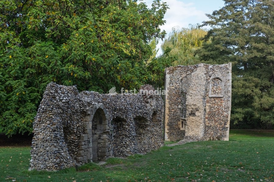 Abbey gardens in the grounds of Bury St Edmund's cathedral. Bury St Edmunds, Suffolk. United Kingdom. 14 October 2026