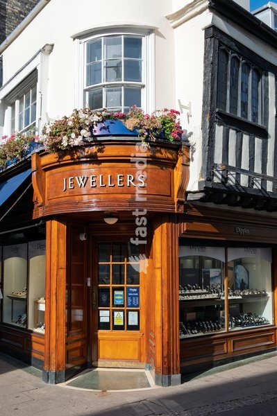 Bury st Edmund's is fortunate in that there are many independent shops such as Dipples Jewellers. Bury St Edmunds, Suffolk. United Kingdom. 14 October 2026