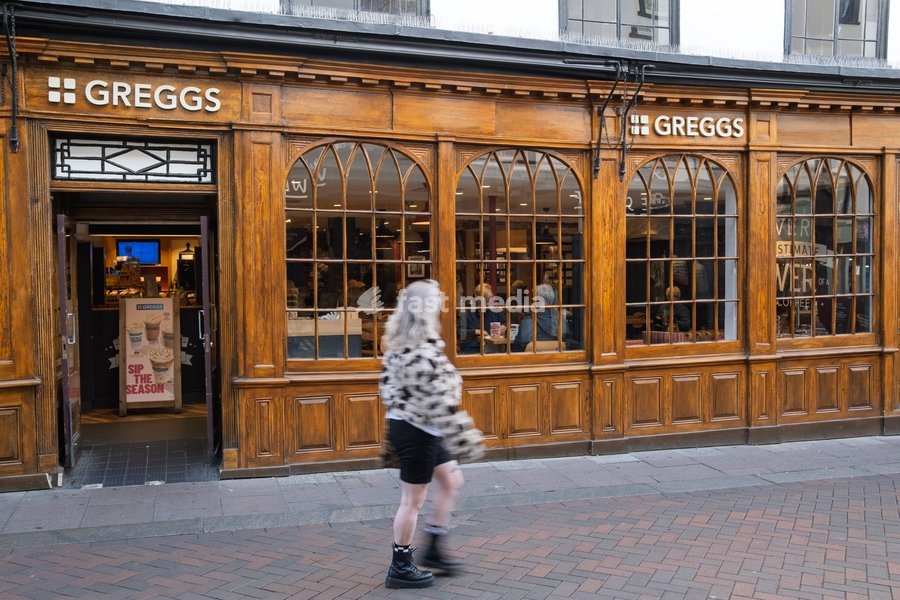 Housed in a restored 16th Centiry building, Greggs is possibly quite unique amongst the other outlets in the UK. Bury St Edmunds, Suffolk. United Kingdom. 14 October 2026