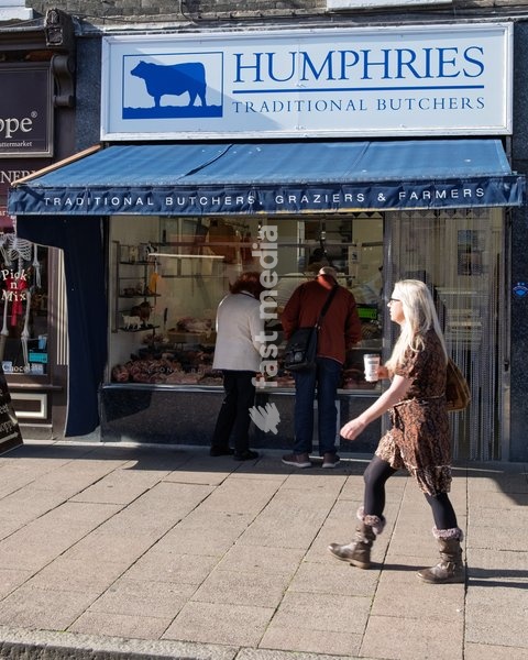 Humphries, butchers close to the market in central Bury St Edmunds. Bury St Edmunds, Suffolk. United Kingdom. 14 October 2026