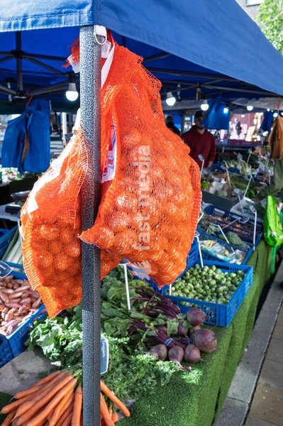 Market in central Bury St Edmunds. Bury St Edmunds, Suffolk. United Kingdom. 14 October 2026
