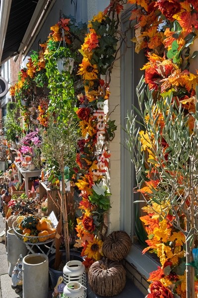 Independent shops along the cobbled road of St John Street. Bury St Edmunds, Suffolk. United Kingdom. 14 October 2026