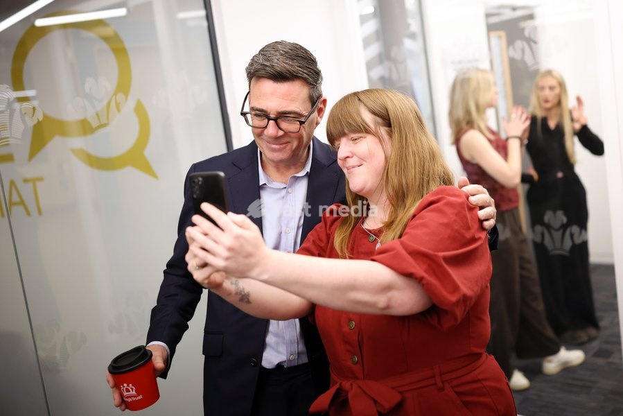 15/10/2026. Manchester, United Kingdom. Prime Minister Andy Burnham visits The Kings Trust