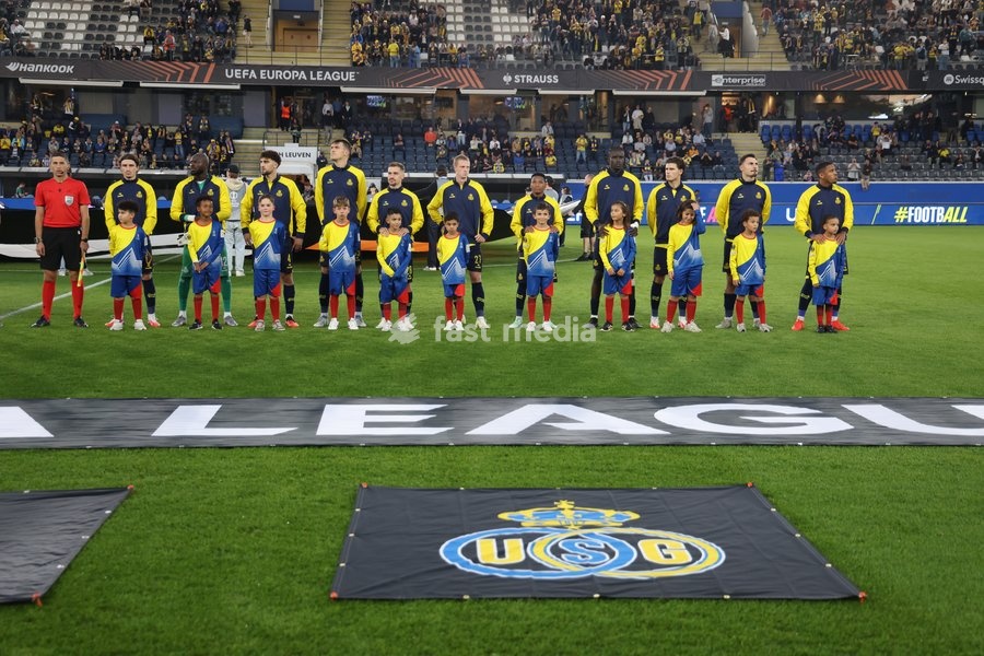 Union players picture ahead of a soccer game between Belgian Royale Union Saint-Gilloise and Spanish Real Sociedad, Thursday 15 October 2026 in Leuven, the 2nd match of the UEFA Europa League league phase