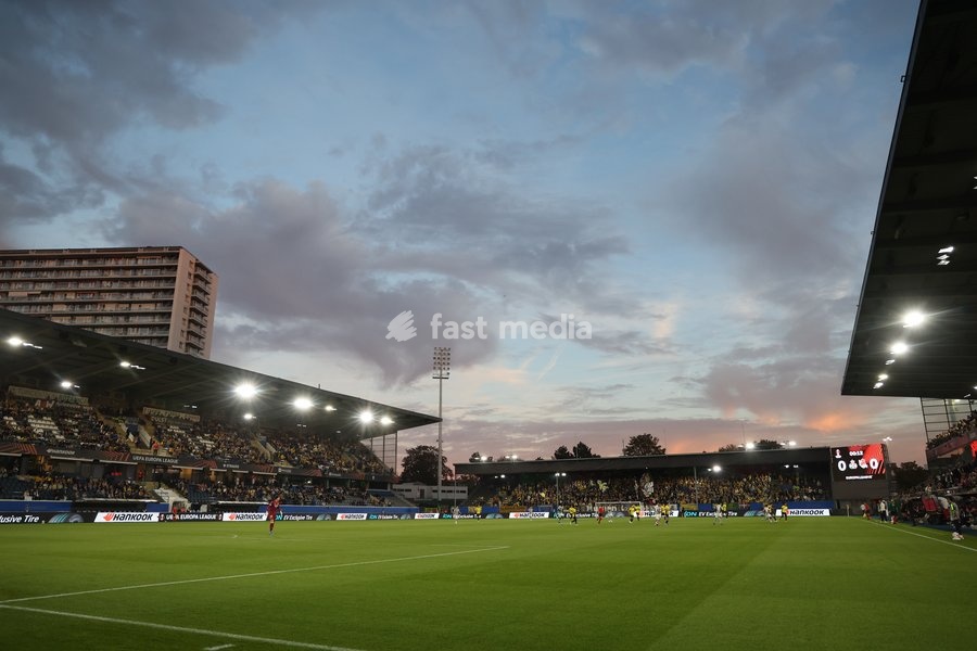 The stadium ahead of a soccer game between Belgian Royale Union Saint-Gilloise and Spanish Real Sociedad, Thursday 15 October 2026 in Leuven, the 2nd match of the UEFA Europa League league phase