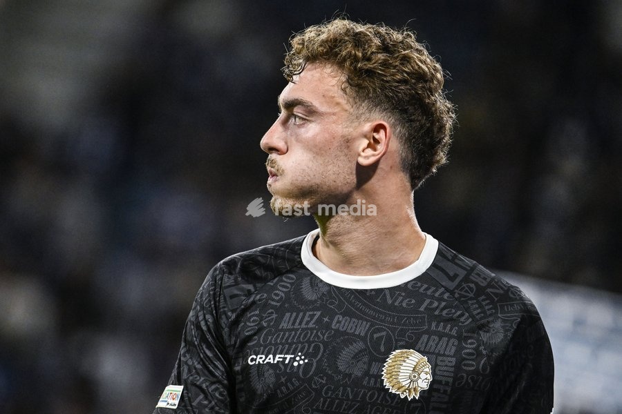 Gent's Mathias Delorge pictured during a soccer game between Belgian KAA Gent and Danish Aarhus GF, Thursday 15 October 2026 in Gent, the opening match of the UEFA Conference League league phase