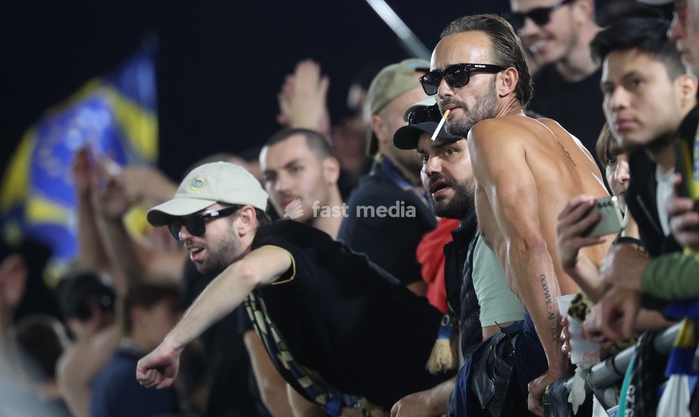 Union's supporters pictured during a soccer game between Belgian Royale Union Saint-Gilloise and Spanish Real Sociedad, Thursday 15 October 2026 in Leuven, the 2nd match of the UEFA Europa League league phase