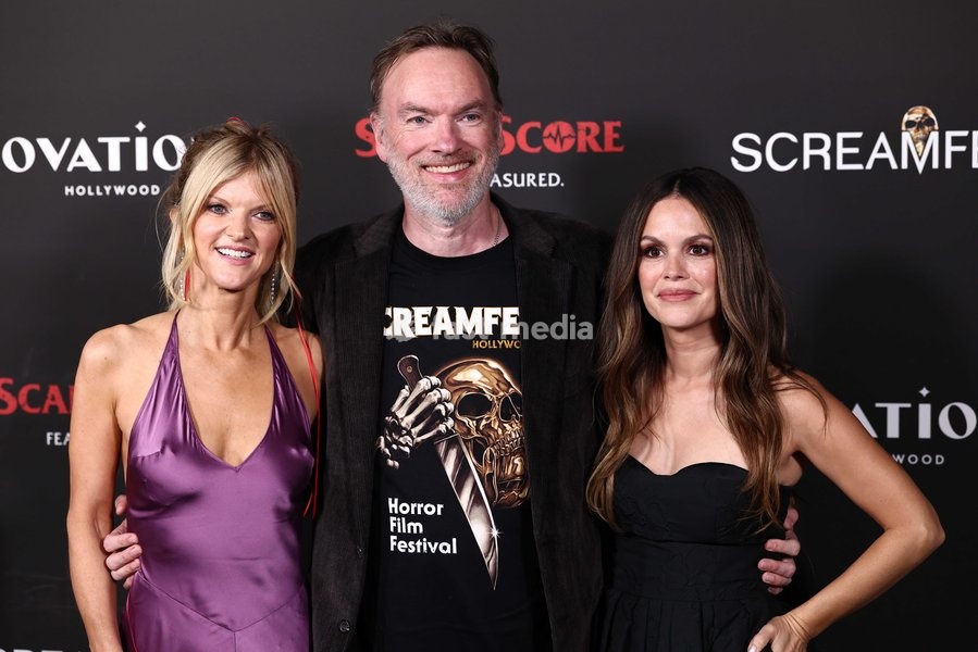 Arden Myrin, Kevin Lewis and Rachel Bilson at the 26th Annual Screamfest Horror Film Festival - Closing Night - World Premiere of Briarcliff Entertainment's 'Christmas At The Kringles' held at TCL Chinese 6 Theatres at Ovation Hollywood on October 15, 2026 in Hollywood, Los Angeles, California,…